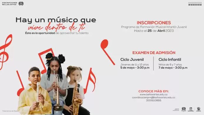 Bellas Artes amplia inscripciones para formación infantil y juvenil en música