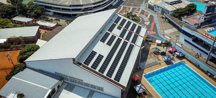 Coliseo de Voleibol Francisco Chois, primer escenario de Cali, con paneles solares