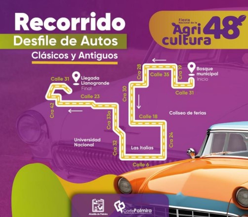 Listo el recorrido para el desfile de autos antiguos y clásicos en Palmira