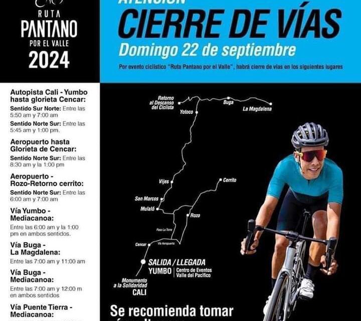 ‘Ruta del Pantano por el Valle 2024’ ocasionará cierres viales en Palmira